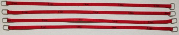 YCC335-5 - Set di 4 cinghie di sollevamento 5 tonnellate di 24 cm rosse - 1