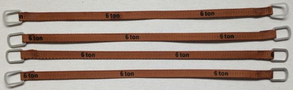 YCC336-2 - Set di 4 cinghie di sollevamento 6 Tonnellate di 12 cm Marrone scuro - 1