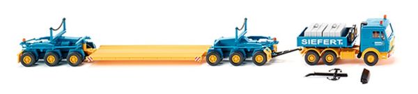 WIK050403 - MERCEDES 3850 6x4 ribaltabile con pianale ribassato 6 Assi Blu e Giallo SIEFERT - 1