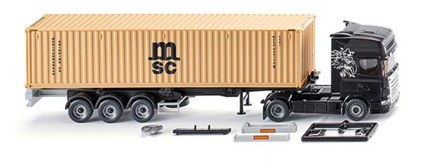 WIK052349 - SCANIA 4x2 con porta container 3 assi e container MSC 40 piedi - 1
