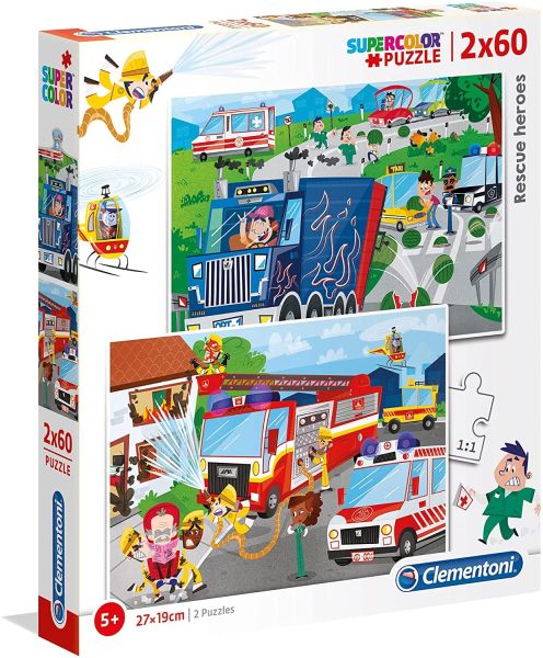CLE21602 - Puzzle 2x60 pezzi Veicoli di emergenza - 1