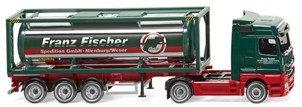 WIK053603 - MERCEDES Actros 4x2 con rimorchio a 3 assi e container cisterna da 30 piedi FRANZ FISCHER SPEDITION - 1