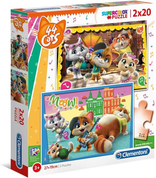 CLE24758 - Puzzle 2x20 Pezzi 44 gatti - 1