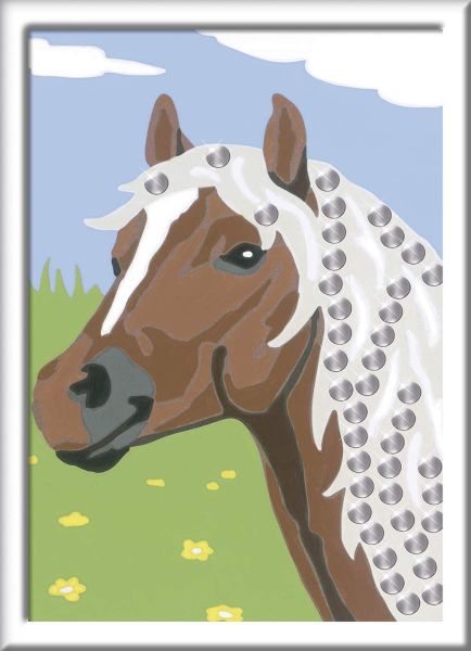 RAV27683 - Numero d'arte - Cavallo e paillettes - 13 x 18 cm - 1