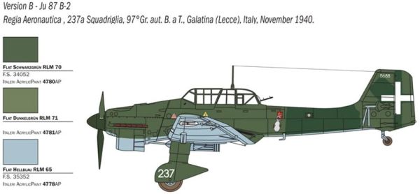 ITA2769 - Aereo JU 87 B-2/R-2 Stuka Picchiatello da montare e verniciare - 1