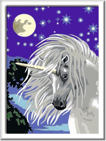 RAV28660 - Numero d'arte - unicorno elegante - 18 x 24 cm - 1