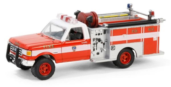 GREEN30550 - Autopompa Ford F-350 del 1987, Dipartimento dei Vigili del Fuoco di New York - 160° anniversario, ancora nella confezione blister. - 1