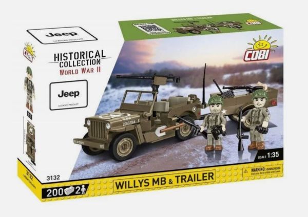 COB3132 - Veicolo militare Jeep Willys MB con rimorchio - 200 pezzi - 1
