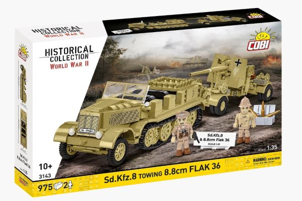 COB3143 - Veicolo militare Sd.Kfz.8 con cannone 8,8 cm Flak 36 - 975 pezzi - 1