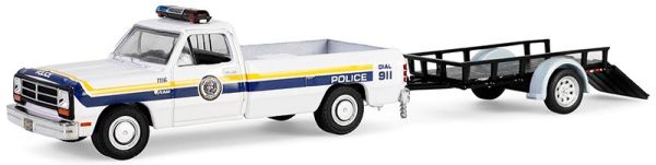 GREEN32315-A - DODGE Ram D-250 1990 Polizia di Filadelfia con rimorchio della serie HOT PURSUIT in blister - 1