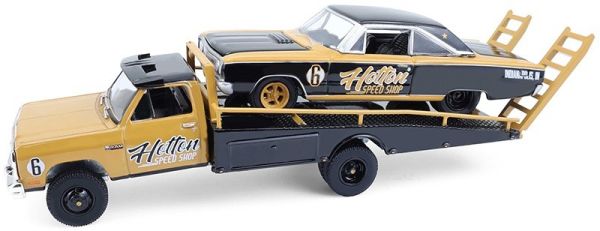 GREEN33260-A - DODGE Ram D350 1985 con DODGE Coronet 1965 marrone - HOTTON SPEED SHOP della serie H.D TRUCKS - 1