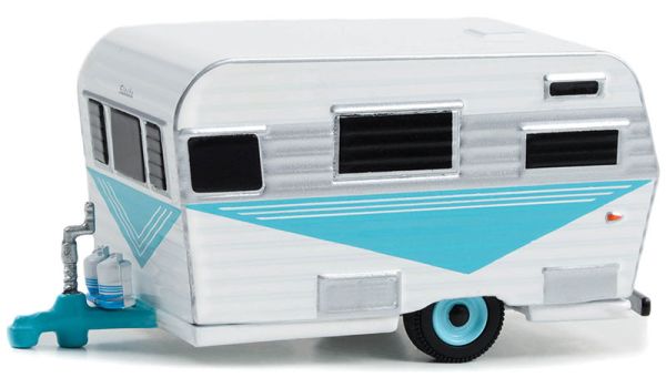 GREEN34140-B - Roulotte Siesta 1958 blu e bianca della serie HITCHED HOMES in blister - 1
