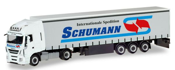 HER310048 - IVECO Stralis XP 4x2 con rimorchio telonato a 3 assi SCHUMANN Spedition - 1