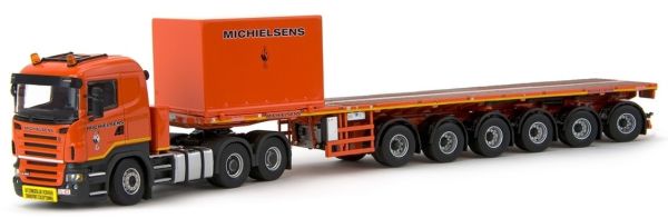 IMC33-0034 - SCANIA R5 6x4 semi pianale 6 assi trasporto zavorra per gru con container MICHELSEN - 1