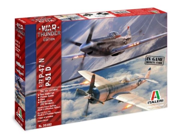 ITA35102 - P47N + P51D WAR THUNDER aerei da assemblare e verniciare - 1