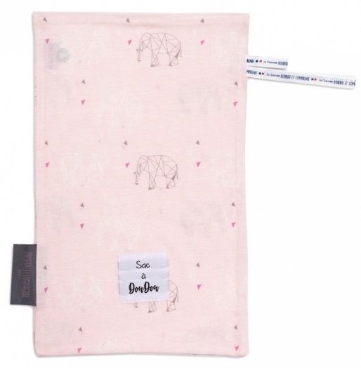 DC3766-3 - MY SAC A DOUDOU in cotone - fantasia elefante rosa - 1