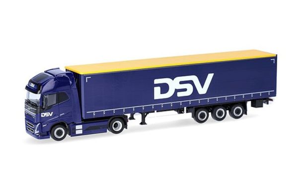 HER320818 - VOLVO FH 4x2 serie XL Electric con rimorchio a 3 assi con teloni scorrevoli DSV - 1