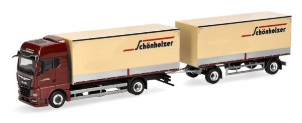 HER962223 - MAN TGX GX 4x2 con cassone e rimorchio 1+1 assi SCHONHOLZER - 1