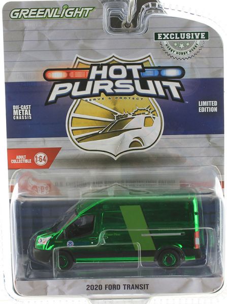 GREEN43035-EVERT - FORD Transit 2020 verde Servizio doganale degli Stati Uniti della serie HOT PURSUIT in blister - 1