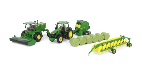 ERT45931 - Set per fienagione JOHN DEERE - ranghinatore W235R - trattore 7R 250 pressa per balle 561R - 1