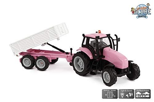 KID510241 - Trattore rosa con rimorchio - 1