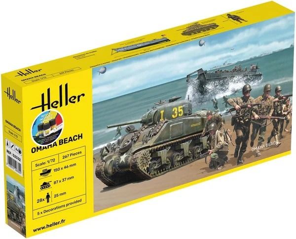 HEL52332 - Kit di partenza con vernice e accessori - Omaha Beach da assemblare - 1