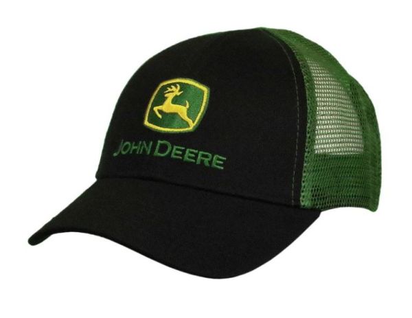 MC53080277BK - Cappellino nero per bambini JOHN DEERE con retro in rete verde - 1