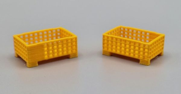 MSM5471/04 - 2 Scatole portapallet gialle in rete metallica a mezza altezza - L.24 x P.16 x H.10.3 mm - 1