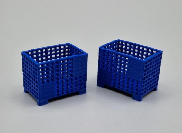 MSM5471/07 - 2 Scatole per pallet in rete metallica blu - L.24 x P.16 x H.19,4 mm - 1