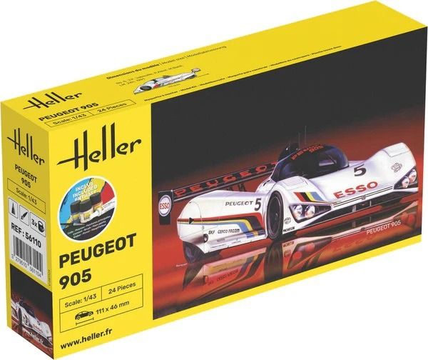 HEL56110 - Kit di avviamento con vernice e accessori - PEUGEOT 905 da assemblare - 1