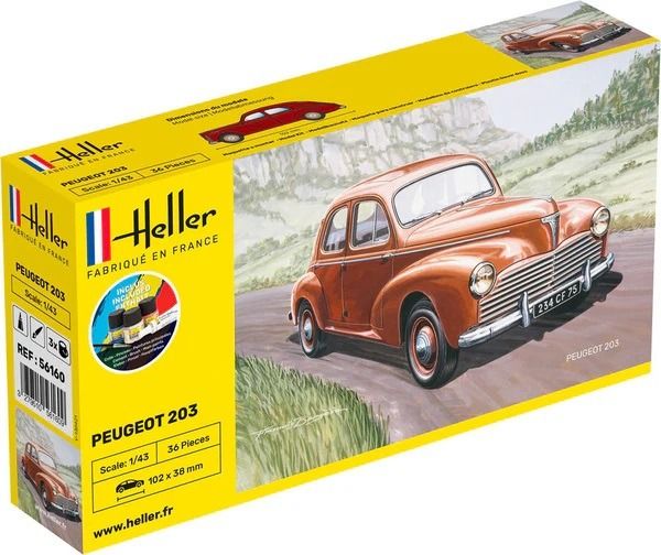 HEL56160 - Kit di avviamento con vernice e accessori - PEUGEOT 203 da assemblare - 1