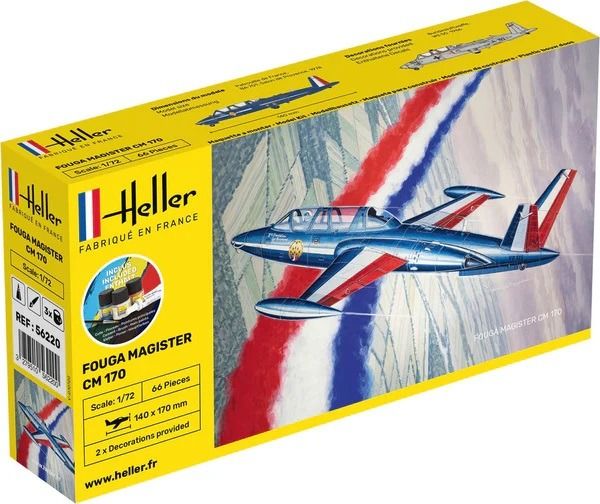 HEL56220 - Kit di avviamento con vernice e accessori - FOUGA Magister CM 170 da montare - 1