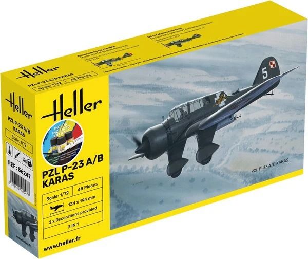 HEL56247 - Kit di avviamento con vernice e accessori - PZL 23 Karas da assemblare - 1