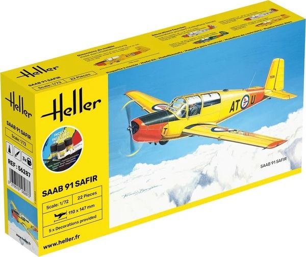 HEL56287 - Kit di avviamento con vernice e accessori - SAAB 91 Safir da montare - 1