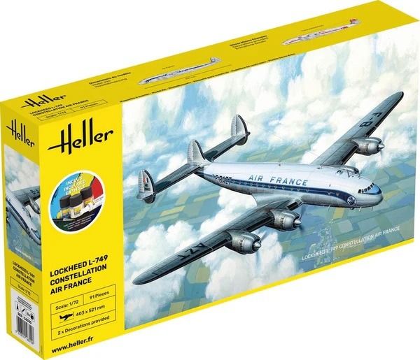 HEL56310 - Kit di partenza con vernice e accessori - LOCKHEED L-749 Constellation - AIR France - montaggio richiesto - 1