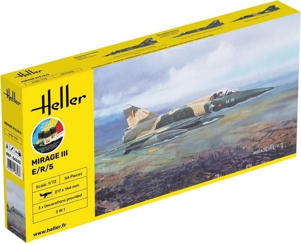 HEL56323 - Kit di avviamento con vernice e accessori - DASSAULT Mirage III E/R/5 da assemblare - 1