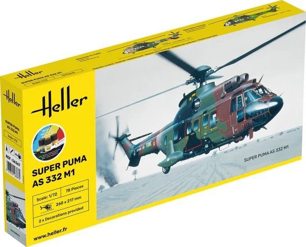 HEL56367 - Kit di avviamento con vernice e accessori - Elicottero Aerospace AS332 Super Puma M1 da assemblare - 1
