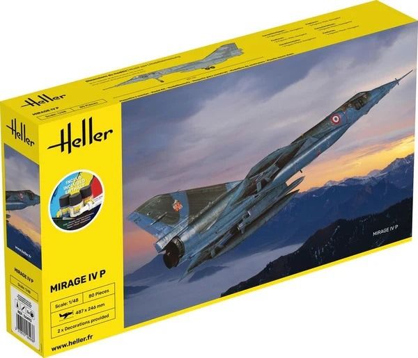 HEL56493 - Kit di avviamento con vernice e accessori - DASSAULT Mirage IV P da assemblare - 1