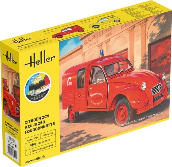 HEL58701 - Kit di montaggio e verniciatura - CITROEN 2CV AZU 250 Fire Van - 1