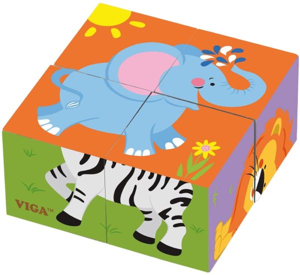 VIG50836 - 6 puzzle di cubi di legno - 1