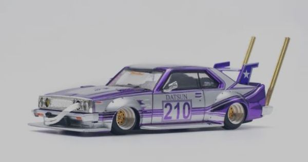PR640107 - SKYLINE C210 Kaido Racer - Stile Bosozoku Viola e argento - 1
