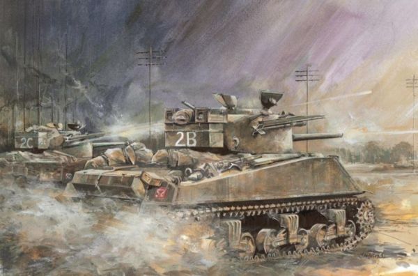 DRA6405 - Carro armato SHERMAN M4A4 con razzo 60Ib da assemblare e dipingere - 1