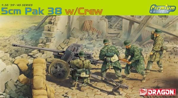 DRA6444 - Cannone anticarro Pak 38 da 5cm con equipaggio da assemblare e dipingere - 1