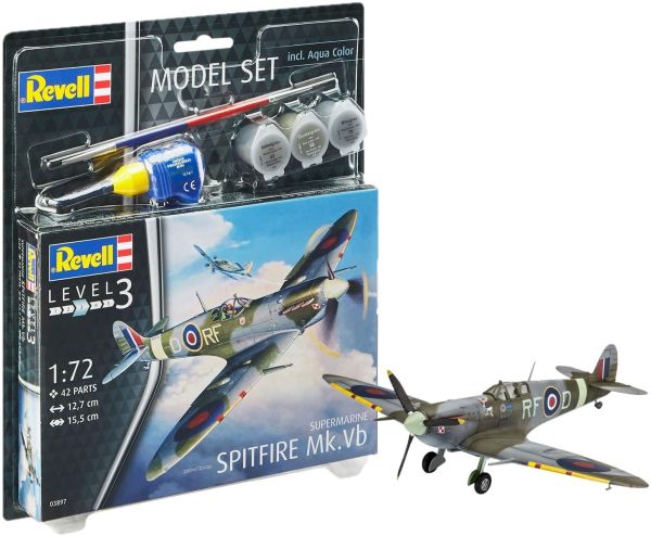 REV63897 - Set modellino Supermarine Spitfire M con verniciatura da assemblare - 1