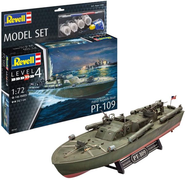 REV65147 - Set modellino Patrol Torpedo Boat PT-109 con verniciatura da assemblare - 1