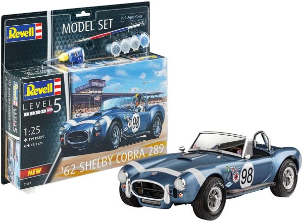 REV67669 - Set modellino SHELBY 62' Cobra 289 con verniciatura da assemblare - 1