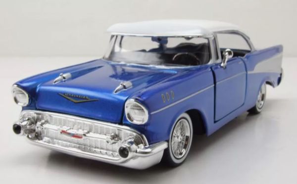 MMX79030BLEU - CHEVROLET BelAir 1957 coupé Azul con techo blanco - 1