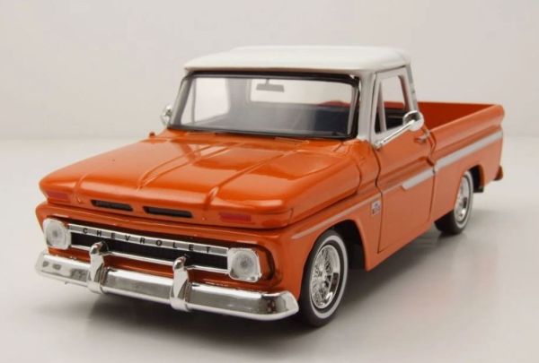 MMX79034ORANGE - Chevrolet C10 Fleeside Pickup Arancione e Bianco 1966 - 1