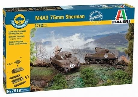 ITA7518 - 2 carri armati M4 A3 75mm Sherman da assemblare e dipingere - 1