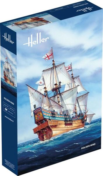 HEL80829 - Veliero Golden Hind – kit di montaggio e verniciatura - 1